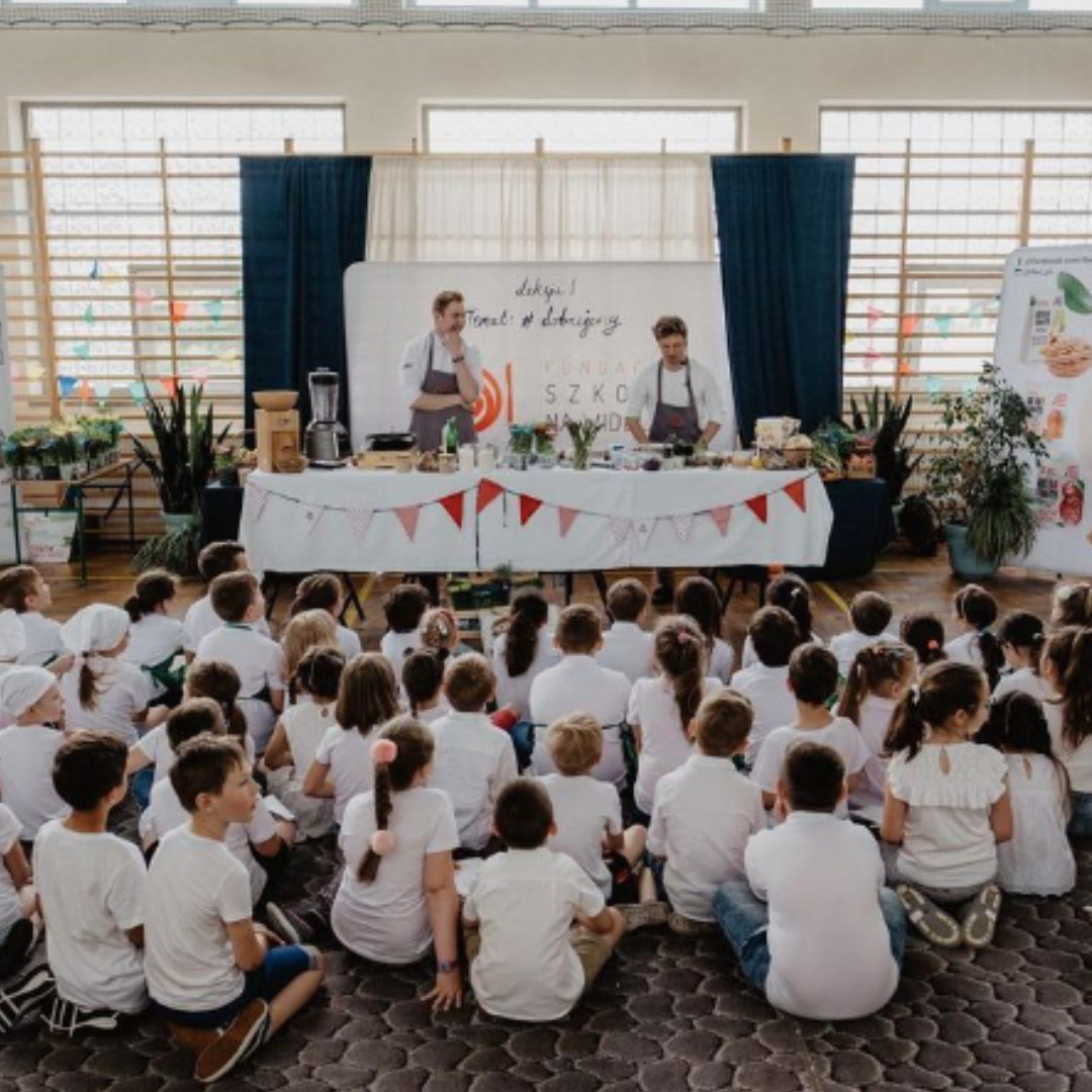 Training of the school children.