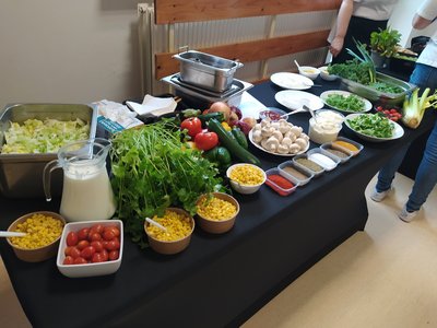 table with fruit and vegetables