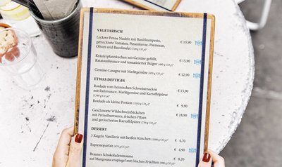 Beispiel Restaurant-Menu-Klimateller